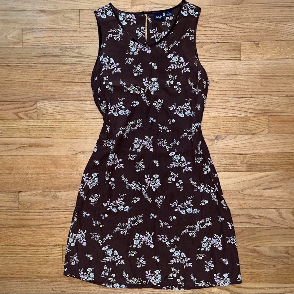 GAP Brown Sleeveless Floral Mini Dress